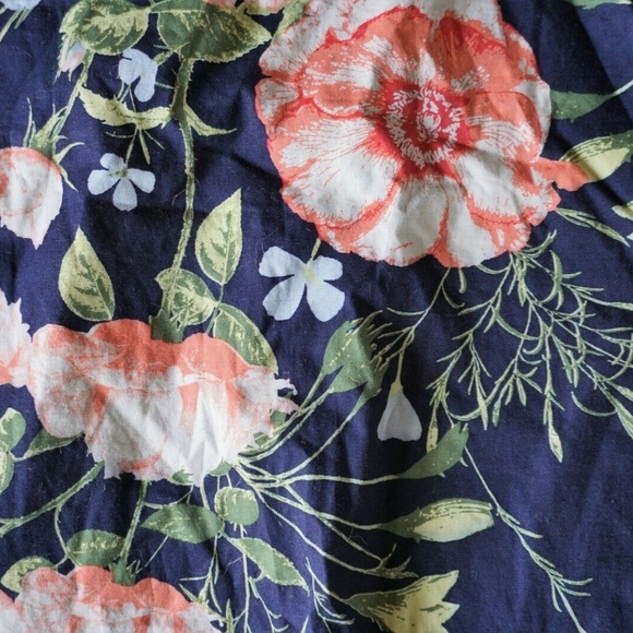 A. Byer Floral Short Blue Sleeve Dress Small - Picture 4 of 6